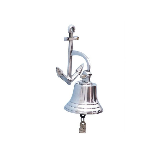 Anchor Chrome Bell 4" - Chrome Hanging Bell - Nautical Bell - Decorative Chrome Bell - Anchor Decoration - Nautical Decoration