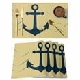 thumbnail image 1 of Anchor Coastal Placemats Set of 6, Nautical Navy Blue Beige Ocean Placemats for Dining Table, Place Mats for Kitchen Tabletop, Waterproof Wipeable Dining Table Mats Set, 1 of 9