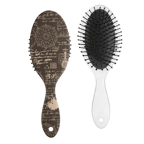 Anchor & Compass Hair Styling Brush - Gentle Round Bristles for Sensitive Scalps, Anti-Frizz Tool for Long Hair, Nautical Gift for Beauty Enthusiasts