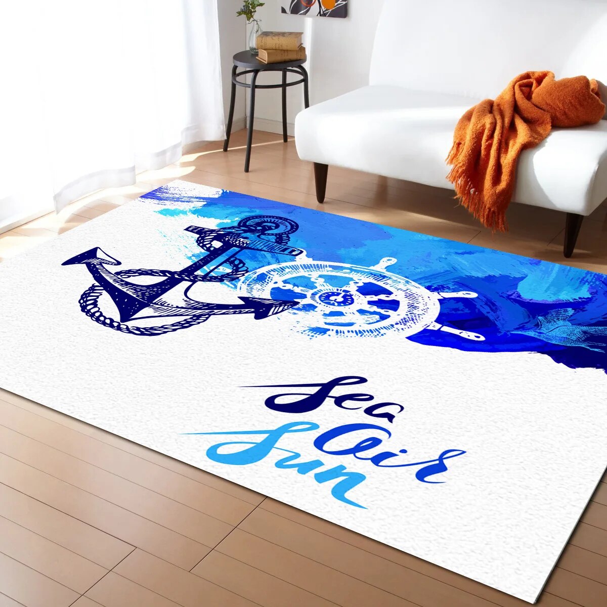Bay Windows Rug Anchor Compass Retro Carpets for Bed Room Modern Home Large Area Rug ...