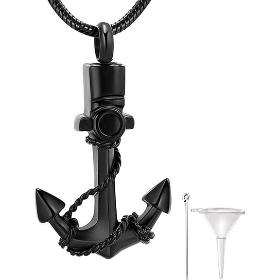 Anchor Cremation Jewelry for Ashes Anchor Urn Necklaces for Ashes for Men Women Holder Memorial Necklace for Human Pet