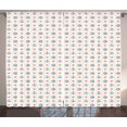 thumbnail image 1 of Ambesonne Anchor Curtains 2 Panel Set, Maritime Pattern Art, 108" x 90", Blue Red White, 1 of 3