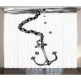 thumbnail image 1 of Ambesonne Anchor Curtains 2 Panel Set, Nautical Chains Image, 108" x 84", Black and White, 1 of 3