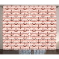 thumbnail image 1 of Ambesonne Anchor Curtains 2 Panel Set, Grunge Nautical, 108" x 90", Redwood Coral and White, 1 of 3
