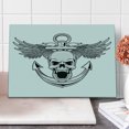 thumbnail image 1 of Anchor Cutting Board, Skull with Anchor and Eagle Wings Freedom Devil Sea Hunter Skeleton Myth Graphic, Decorative Tempered Glass Cutting and Serving Board, Large Size, Grey White, by Ambesonne, 1 of 1