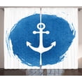 thumbnail image 1 of Ambesonne Blue White Curtains 2 Panel Set, Deep down Calm Sea, 108" x 84", Blue White, 1 of 3
