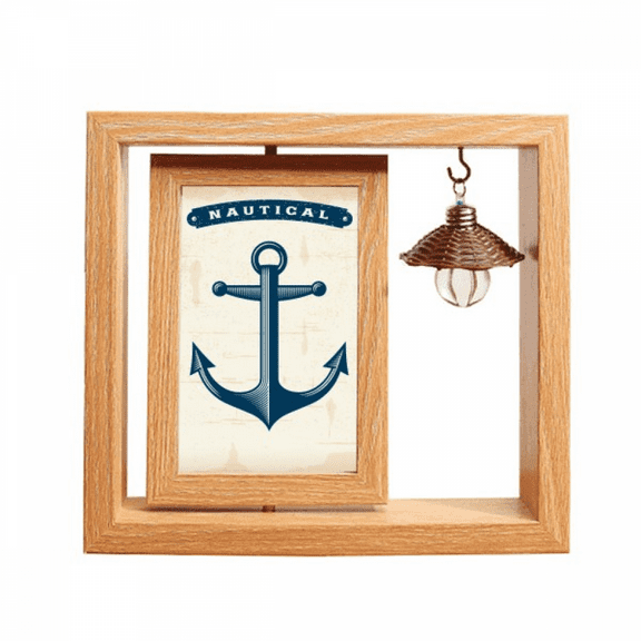 Anchor Droits Adralty Blue Military Ocean Wooden Rotating Picture Photo Frame 4x6