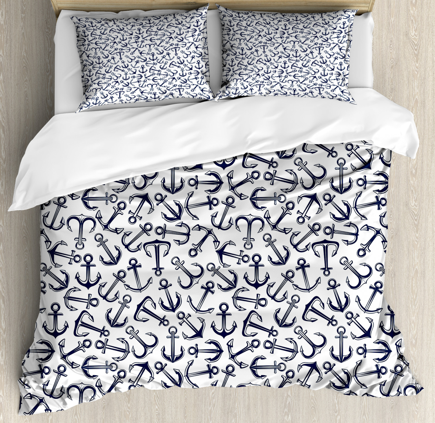 Curated visual reference: Fresh Look at Anchor Duvet Cover Set Queen Size Ships Anchors Randomly Scattered