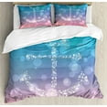 thumbnail image 1 of Anchor Duvet Cover Set Queen Size, Starry Fairy Anchor with Bubbles on Abstract Blurry Scenery Marine Element Artprint, Decorative 3 Piece Bedding Set with 2 Pillow Shams, Pink Blue, by Ambesonne, 1 of 3