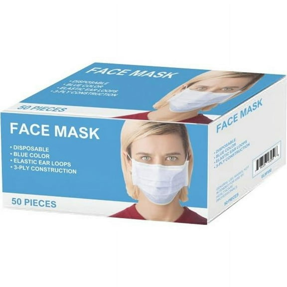 DISPOSABLE EAR-LOOP FACE MASK - 50 PER BOX
