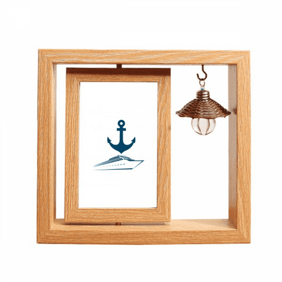 Anchor Ferry Navigation Objects Wooden Rotating Picture Photo Frame 4x6
