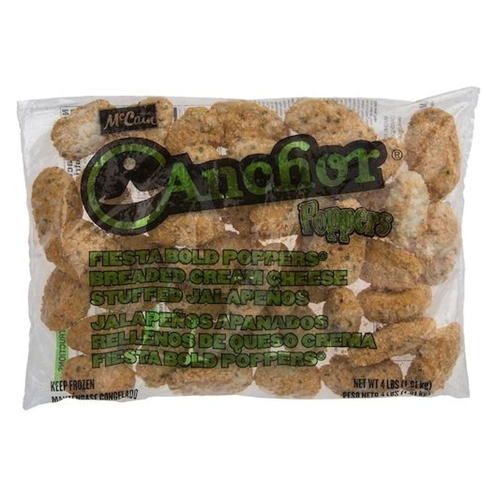 Anchor Fiesta Bold Jalapeno Poppers, Breaded with Cream Cheese, 4 lbs -  2/case - Walmart.com, image size:1000x1000