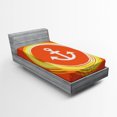 thumbnail image 1 of Anchor Fitted Sheet, Anchor Image in a Circle Round Enlightened Drawing Controlling the Seabed Print, Soft Decorative Fabric Bedding, Twin Size, Orange Yellow, by Ambesonne, 1 of 2