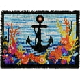 thumbnail image 1 of Anchor & Flowers Latch Hook Kits Rug DIY Cushion Tapestry Making Crochet Hook Mat Making Kits Color Preprinted Pattern Canvas DIY Carpet Needlework Crochet Kits 52x38cm (AG11-42), 1 of 7