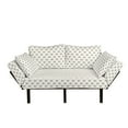thumbnail image 1 of Anchor Futon Couch, Abstract Retro Nautical Style Motif Checkered Pattern Sailing Yachting Theme, Daybed with Metal Frame Upholstered Sofa for Living Dorm, Loveseat, Off White Black, by Ambesonne, 1 of 4