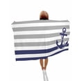 thumbnail image 1 of Anchor Gray Beach Towels Oversized Super Absorbent, Modern Navy Blue White Striped Nautical Lightweight Bath Towel Quick Dry Sets For Bathroom/Pool/Rv Camping/Beach Play/Gym Room/Picnic 35"x70", 1 of 8
