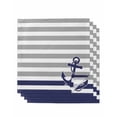thumbnail image 1 of Anchor Gray Cloth Napkins Set of 4 Reusable Dinner Napkins, Modern Navy Blue White Striped Nautical Cocktail Napkin Washable Table Napkins for Wedding/Holiday Party/Baby Shower 20"x20", 1 of 7