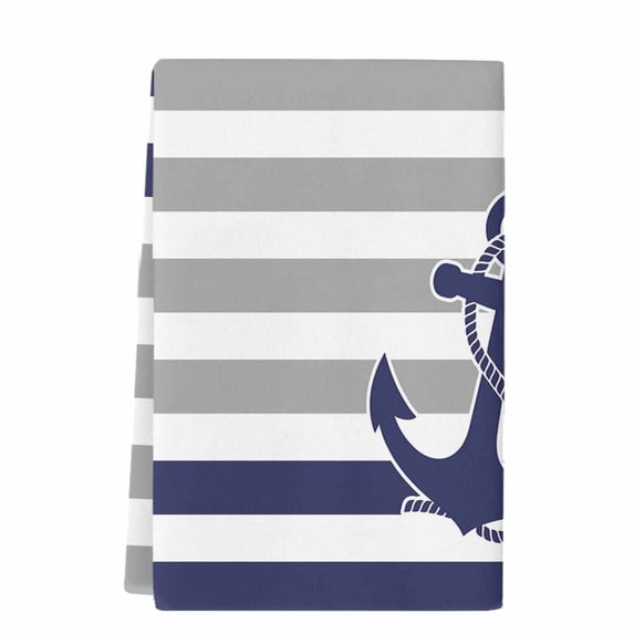 Anchor Gray Kitchen Towels Set of 1, Absorbent Microfiber Dish Tea ...