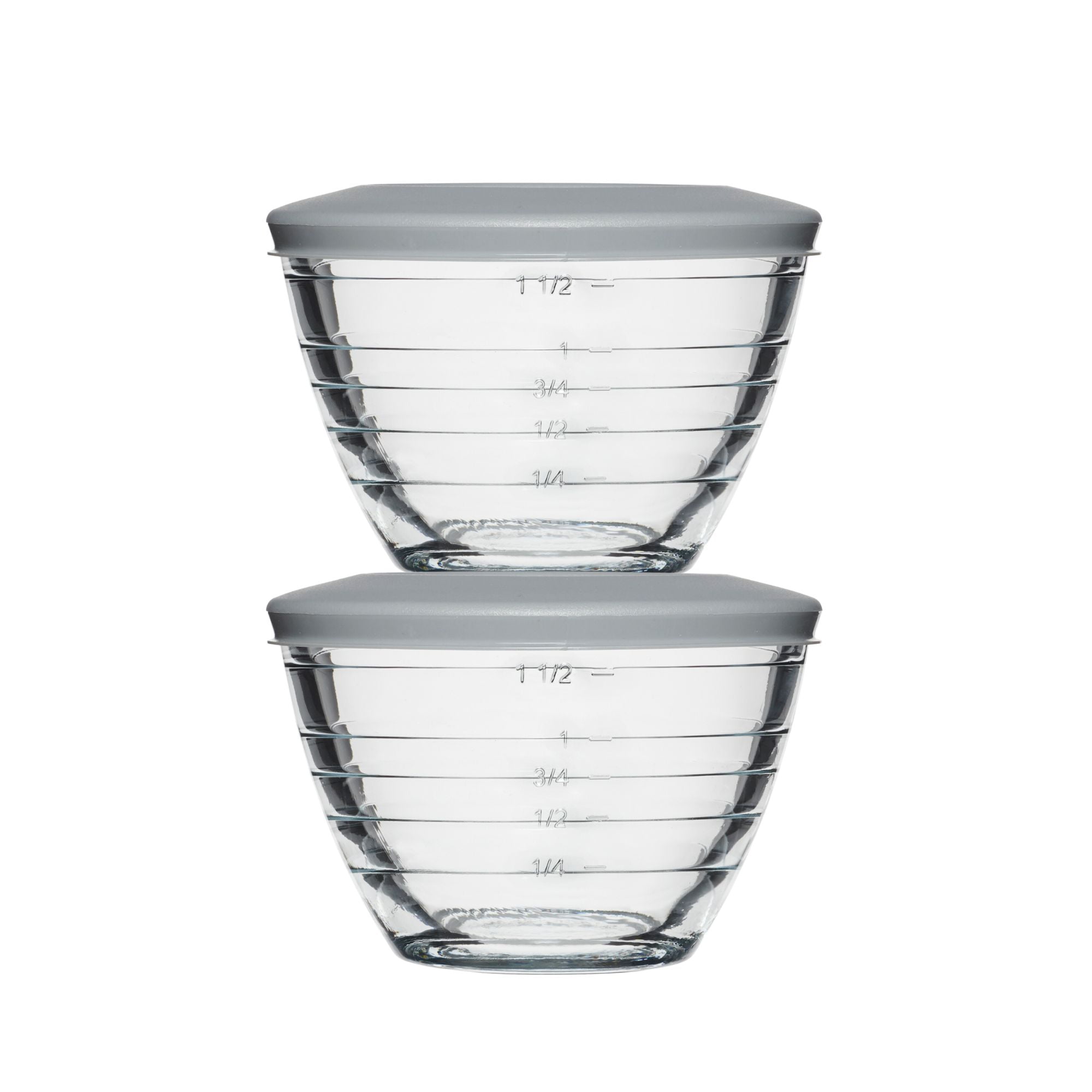 Anchor Hocking 2 Cup 4-in-1 Glass Prep Bowls with Lids, Set of 2