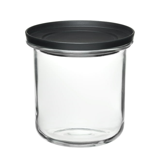 Anchor Hocking 3 Quart Goode Sundry Glass Storage Jar with Black Lid