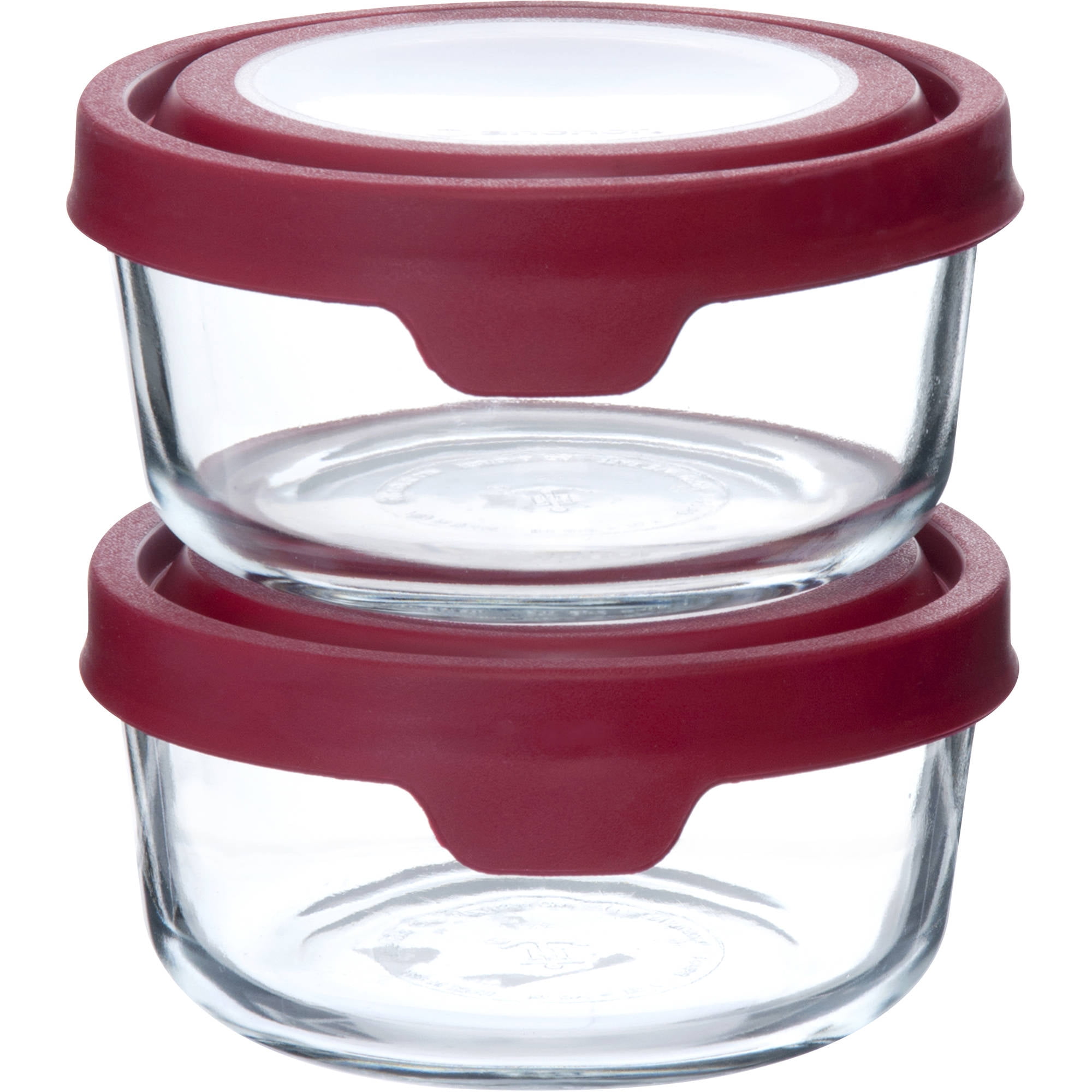 Anchor Hocking 4Cup TrueSeal Food Storage Set with Red Lids, 2Pack