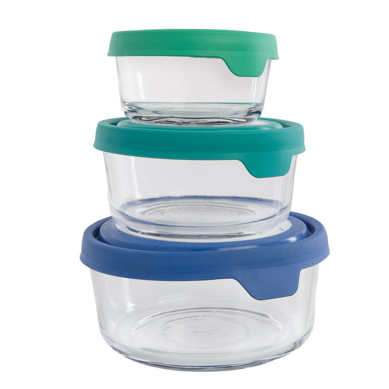Anchor Hocking - Glass, Food Storage Container, 6pc 2,4,7 cup