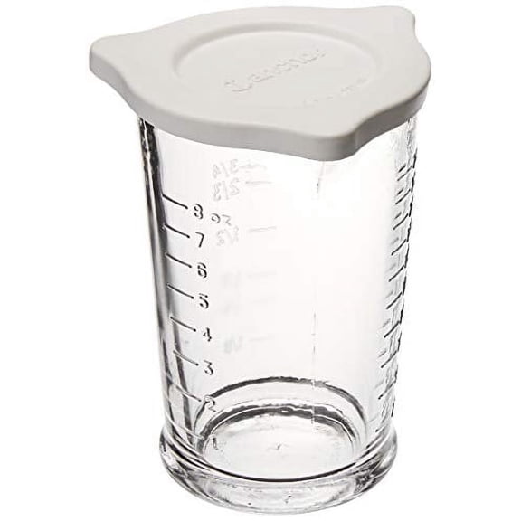 Anchor Hocking 8 Ounce Triple Pour Glass Measuring Cup with White Lid
