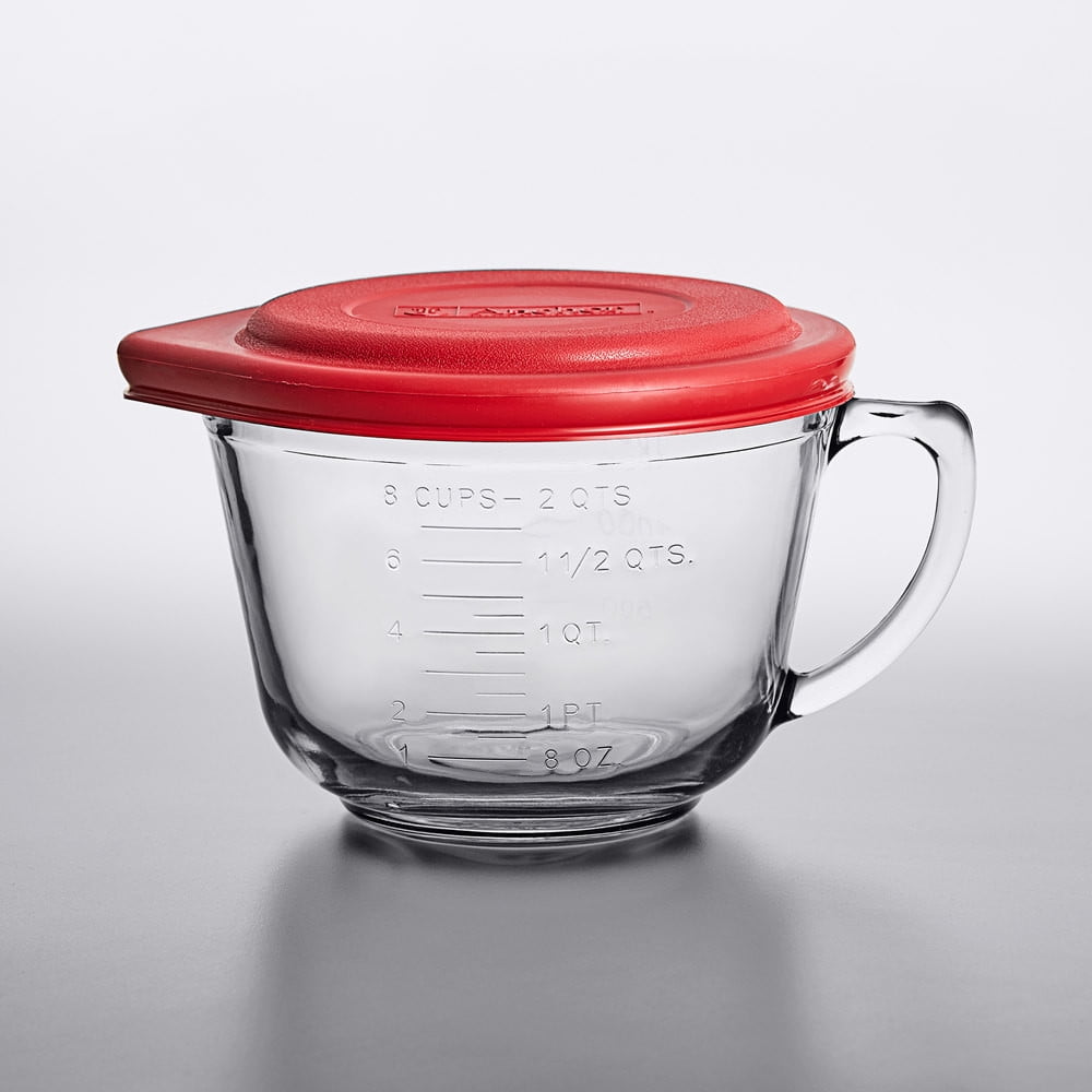 PYREX 8 Cup 2 Quart 2 Liter Glass Measuring Batter Bowl Red Letters USA #564