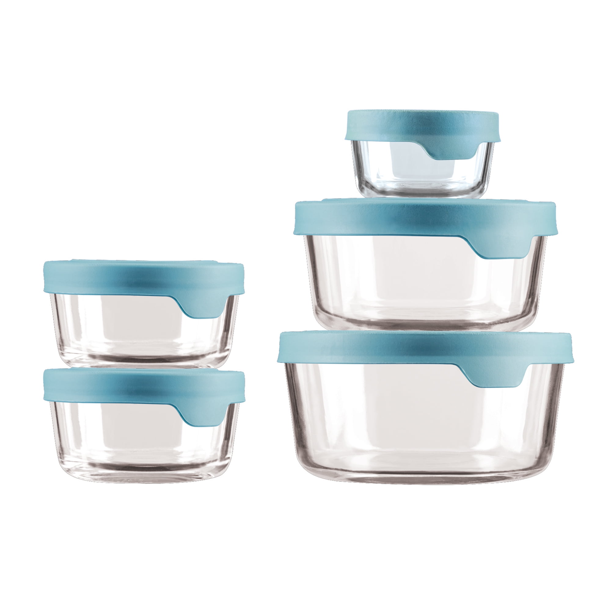 Anchor Hocking Blue Glass Leak Proof Meal Prep Food Storage Container (10 Count)