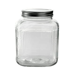 Anchor Hocking Sandwich Style Clear Glass Cookie Biscuit Jar With