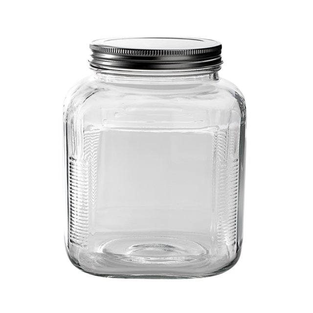 Anchor Hocking Clear Glass Cracker Jar with Brushed Aluminum Lid, 1 ...