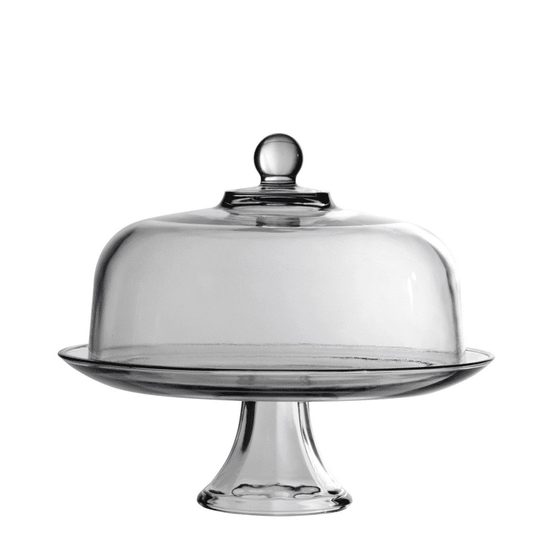 Anchor Hocking Glass Cake Stand with Dome, Piece Set