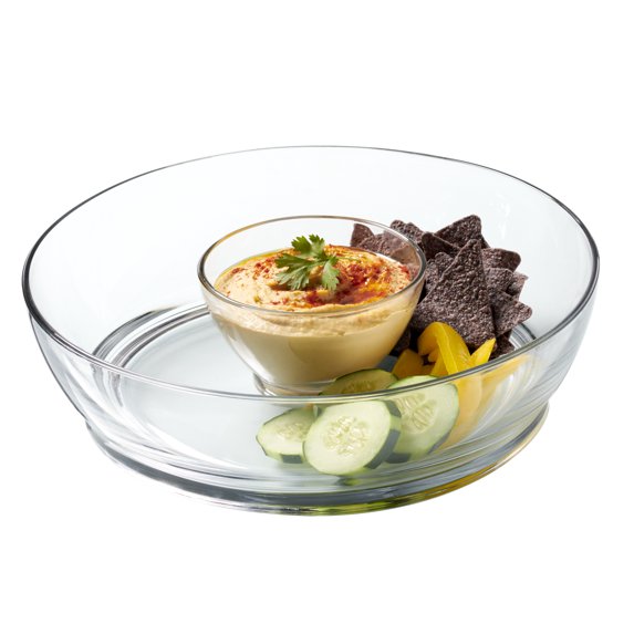 Anchor Hocking Glass Chip & Dip, 2 Piece Set
