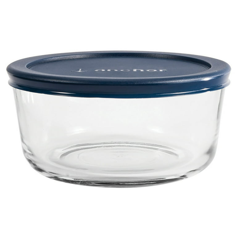 Anchor Hocking Clear Round Glass 4-Cup Food Storage Bowl With Lid
