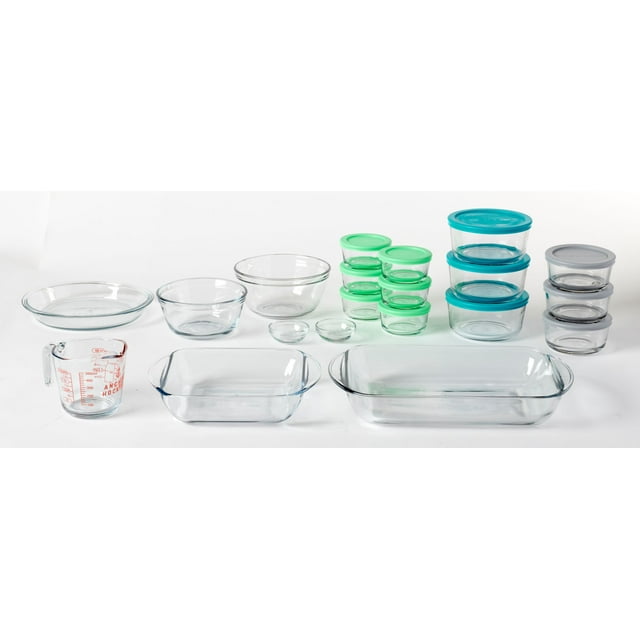 Anchor Hocking Glass Food Storage Containers & Glass Baking Dishes, 32 Piece Set