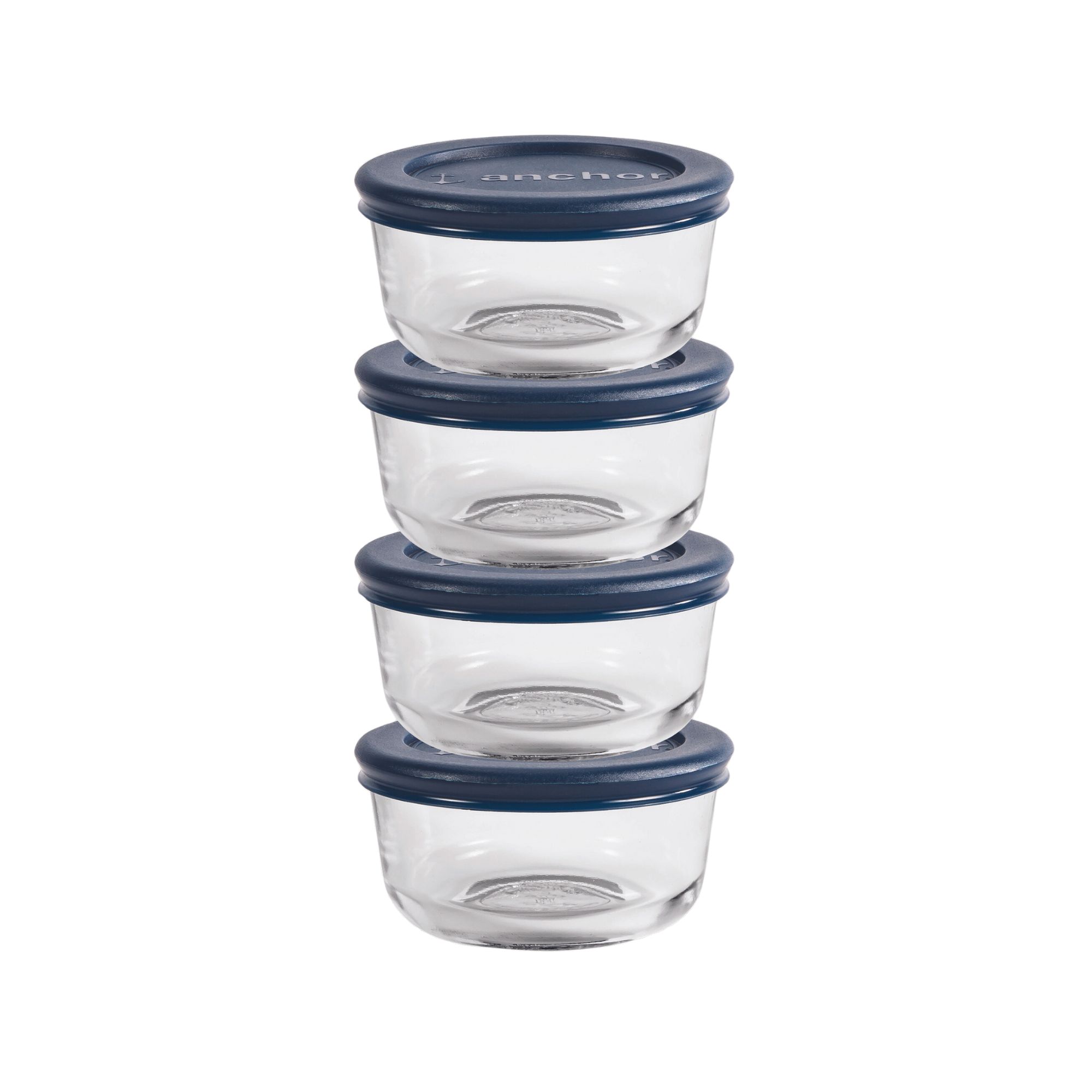 Anchor Hocking Glass Food Storage Containers with Lids, 1 Cup Round, Set of 4 - image 1 of 7