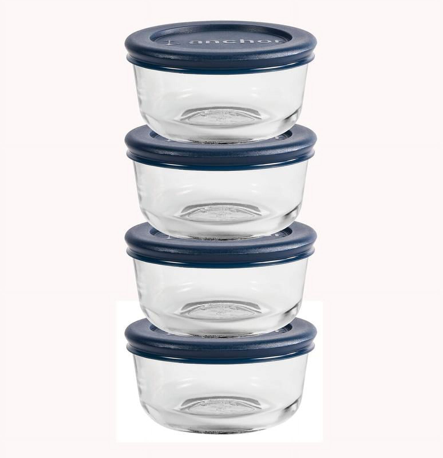 Volarium Small Glass Storage Containers with Lids, Stackable Bowls, Set of  4 with Multi-Colored BPA Free Lids for Cooking Prep, Sauce, Custard, Snack