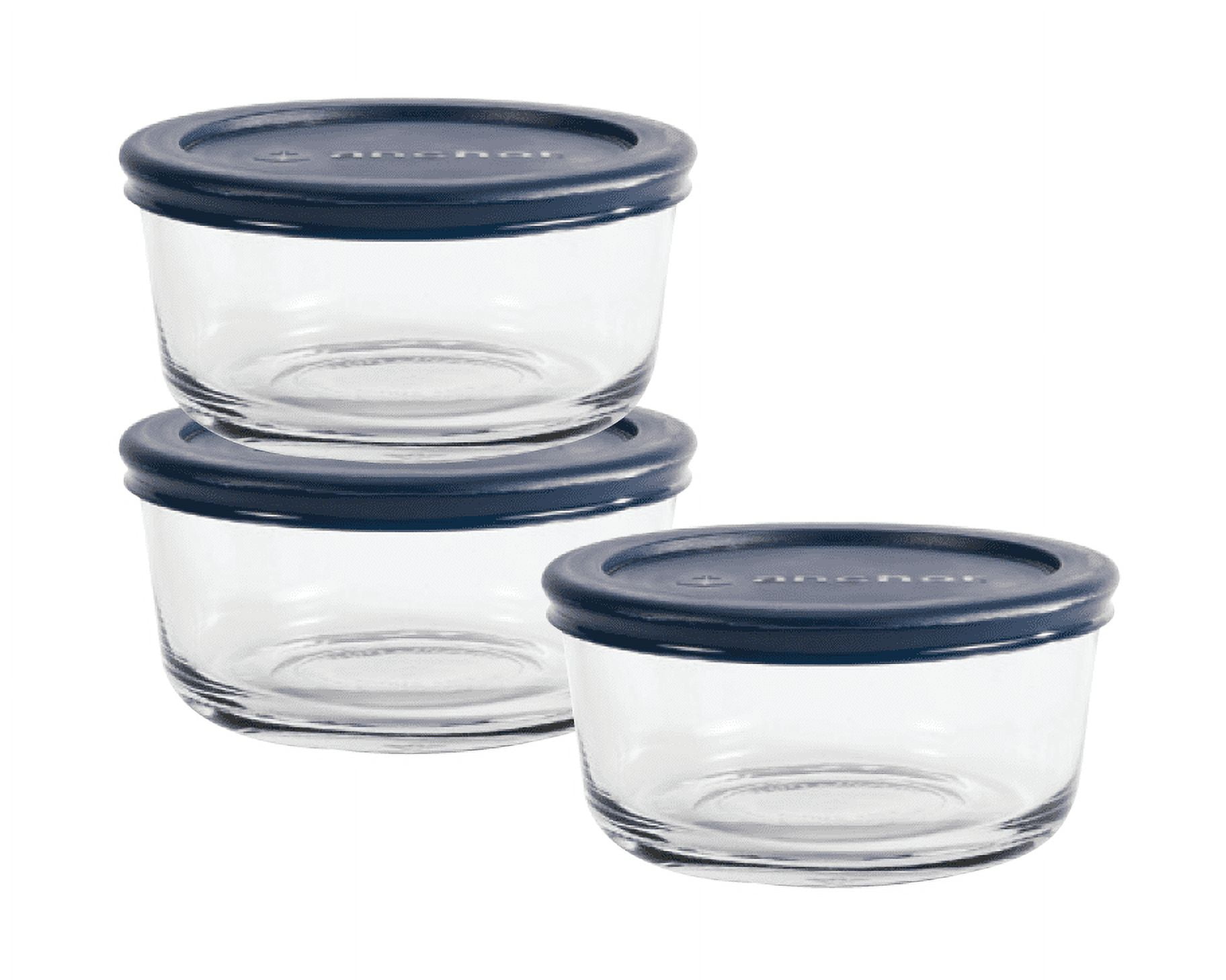 Anchor Containers and Lids, 2 Cup - 6 pieces