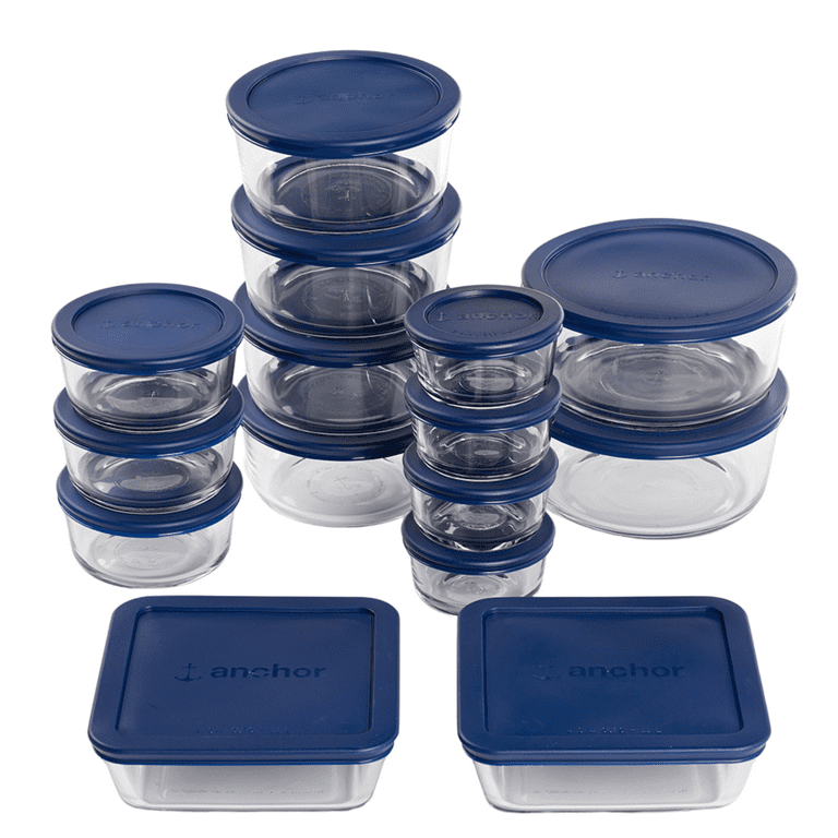 Anchor Hocking ガラスキャニスター 3個セット Anchor Hocking Glass Food Storage Containers with Lids, 30
