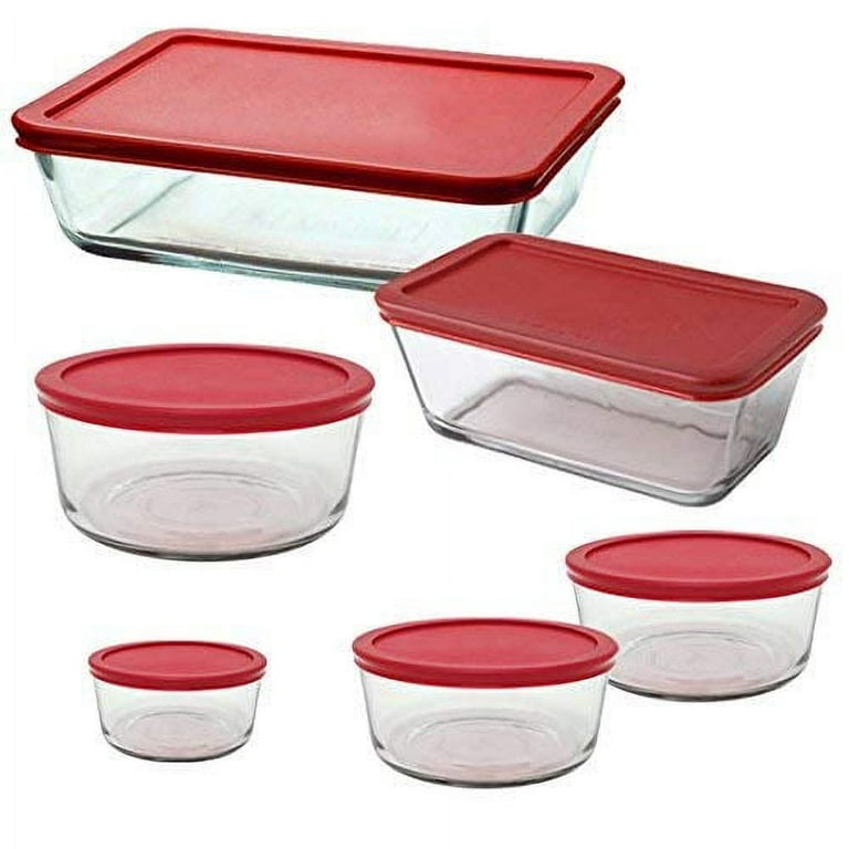 Anchor Glass Storage, Round, Red Lid, 2 Cup