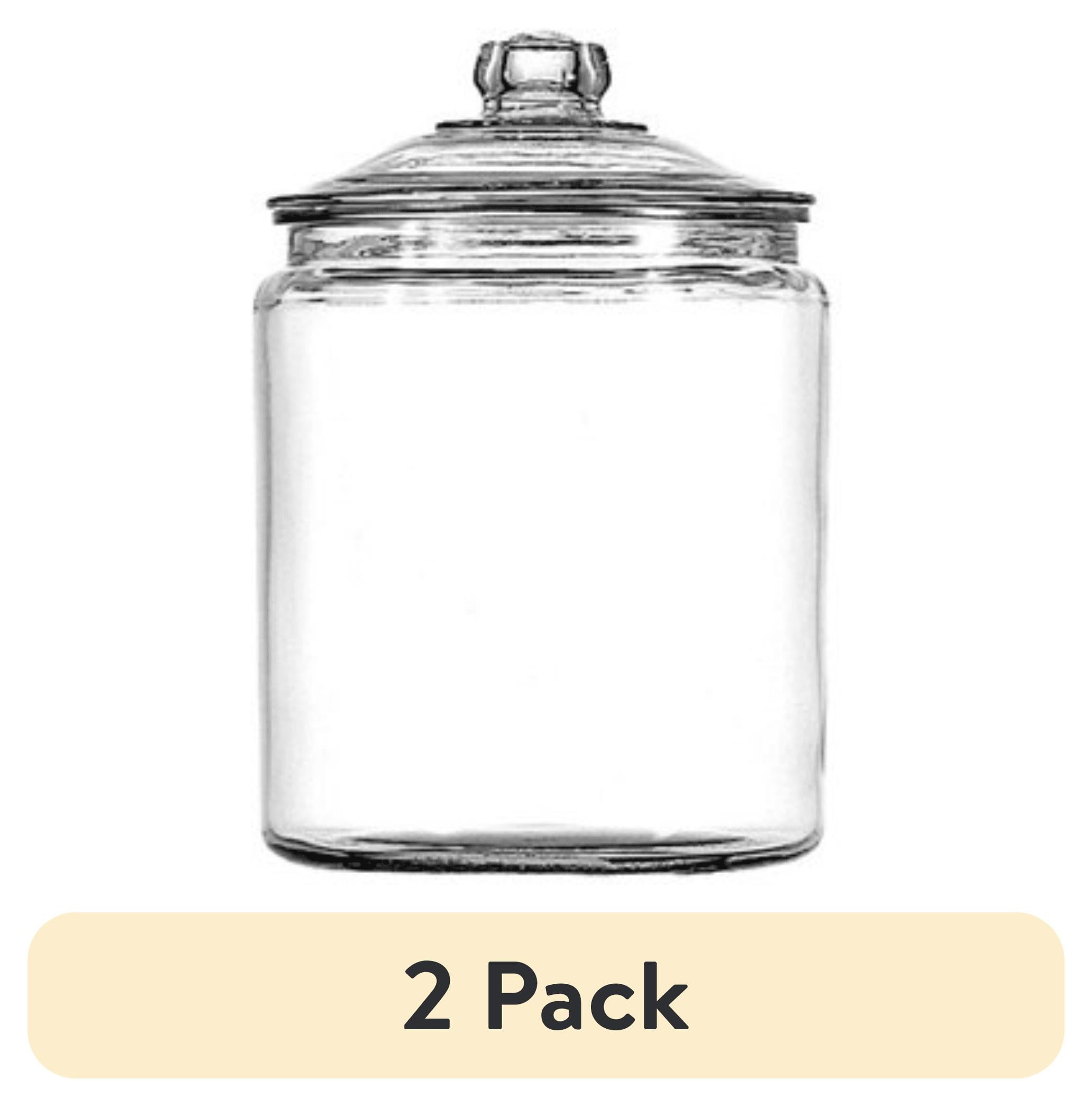 (2 pack) Anchor Hocking Heritage Hill Glass Jar with Lid, 1/2 Gallon
