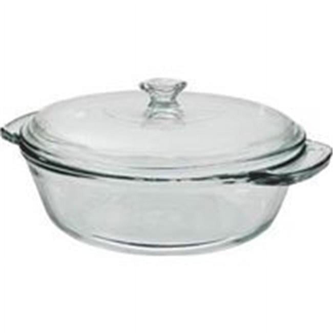 Clear Glass 2-Quart Casserole Bowl with Lid