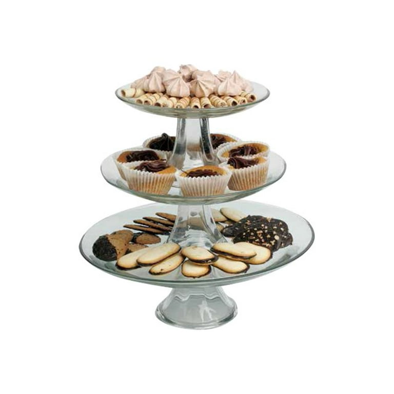 Anchor Hocking Presence Glass Tier Cake Stand Set
