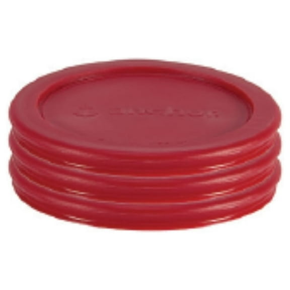 Classic Round Food Storage Replacement Lids, Red, 2 Cup, Set of 3