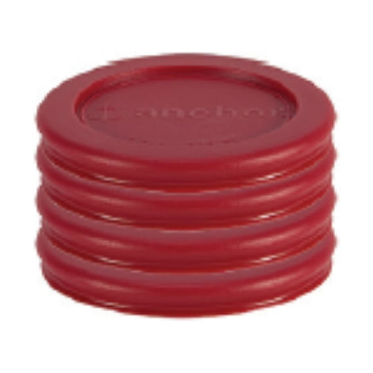 Anchor Hocking Replacement Lids for 1 Cup Glass Storage , Set of 4 Red