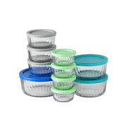 Anchor Hocking Sculpted Glass Food Storage Containers with Lids, 20 Piece Set