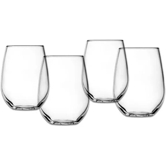 Anchor Hocking Signatures 4-Pack Vienna Stemless White Wine Beverage Set, 15-Ounce