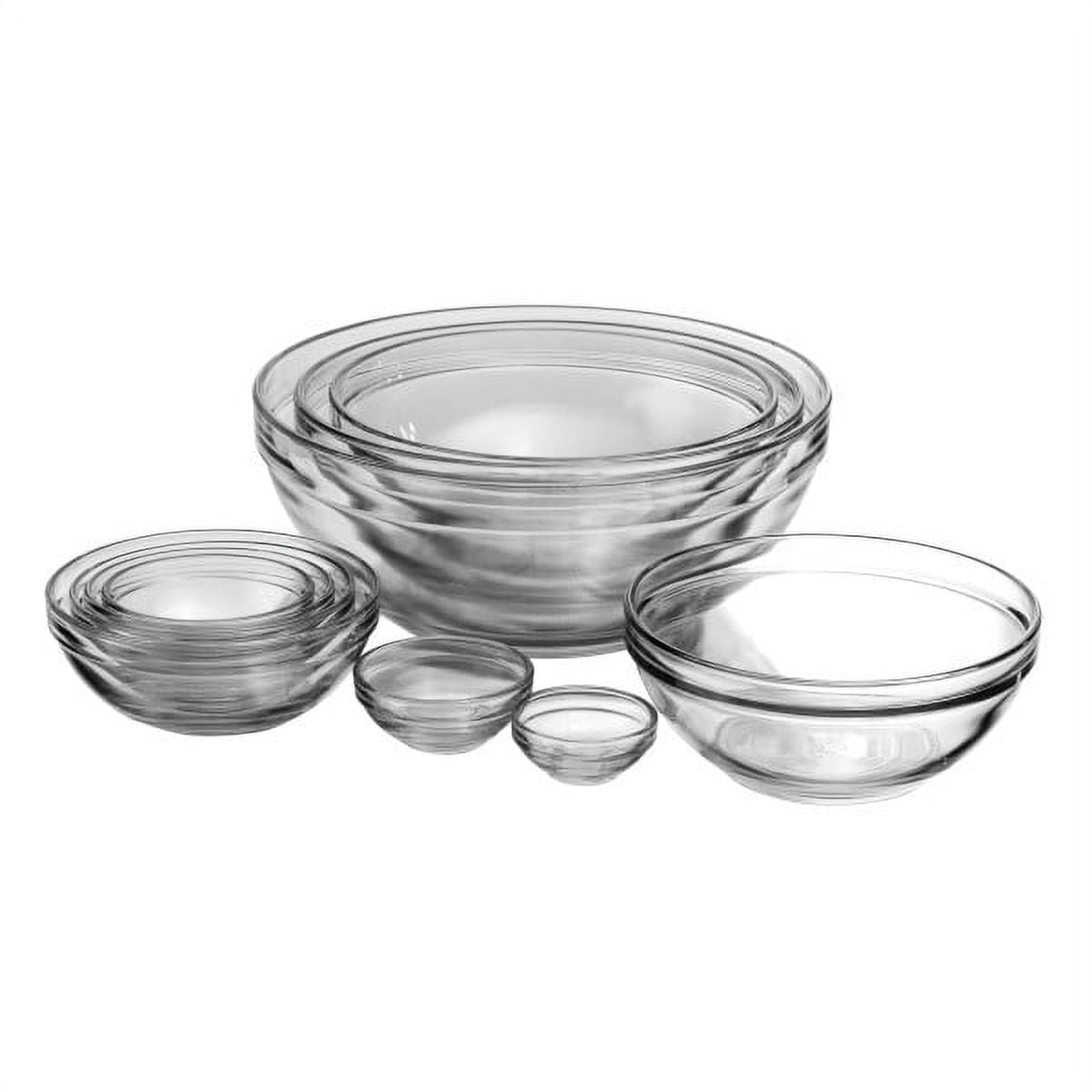 Vintage Anchor Hocking Set Of 6 Clear Glass Nesting Prep Mixing Bowls