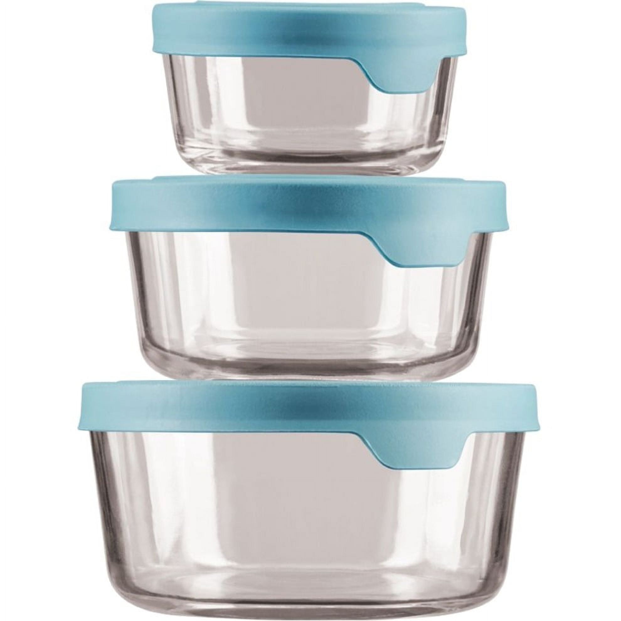 6pc 2,4,7 cup Storage w/ Blue Lids - Anchor Hocking FoodserviceAnchor  Hocking Foodservice