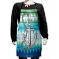thumbnail image 1 of Anchor Kids Apron, Nautical Themed Symbol with Chains Motif on Colorful Chevron Zigzags Background, Boys Girls Apron Bib with Adjustable Ties for Cooking Baking Painting, Multicolor, by Ambesonne, 1 of 2